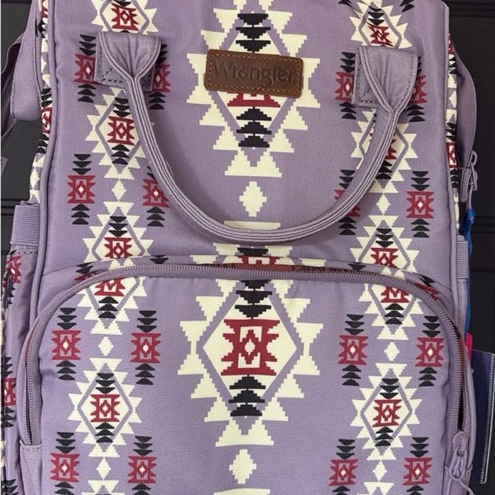 Wrangler Geometric Purple diaper Backpack